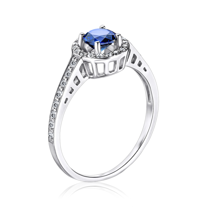 Срібна каблучка з сапфіром. Артикул 00852/12/1/1114