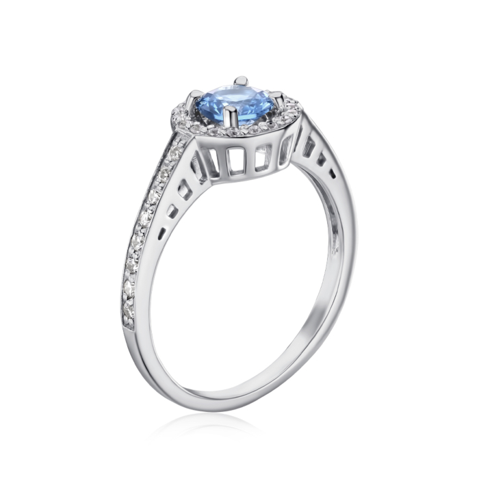 Срібна каблучка зі шпінеллю та фіанітами. Артикул 00852/12/1/1433