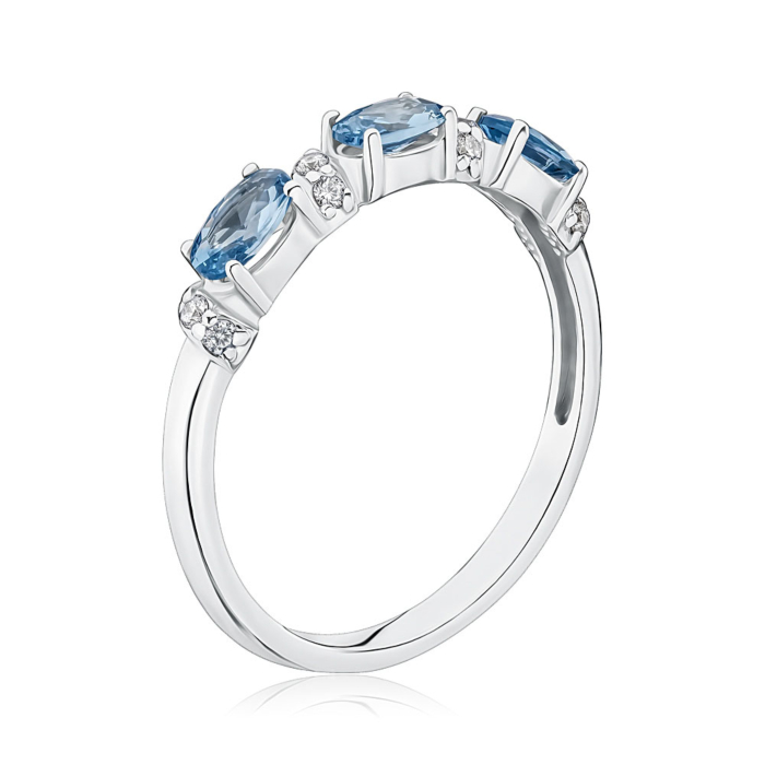 Срібна каблучка зі шпінеллю та фіанітами. Артикул 00884/12/1/1533