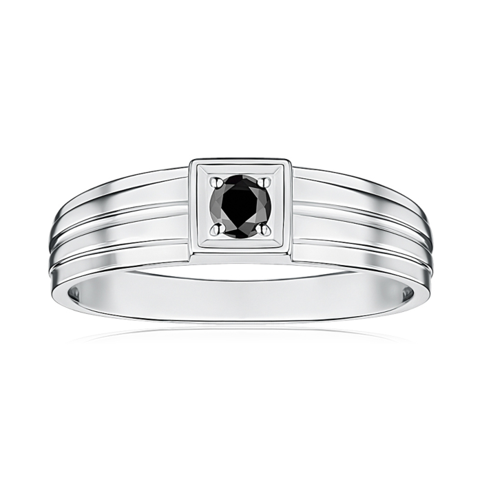 Серебряная печатка с фианитом. Артикул 00890/12/1/813