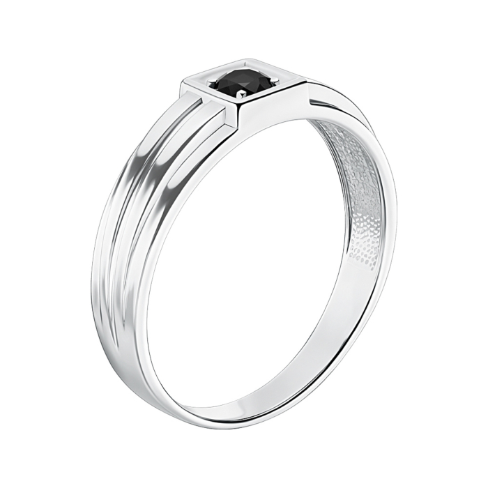 Серебряная печатка с фианитом. Артикул 00890/12/1/813