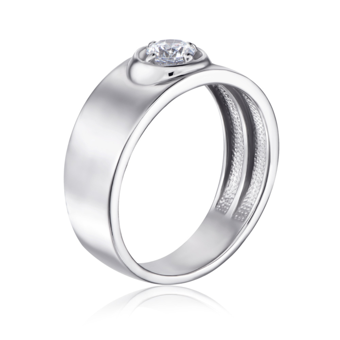 Серебряная печатка с фианитом. Артикул 00898/12/1/100