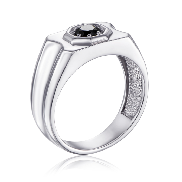 Срібна печатка з фіанітом. Артикул 00901/12/1/1224