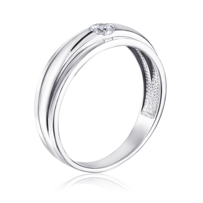 Серебряная печатка с фианитом. Артикул 00906/12/1/100