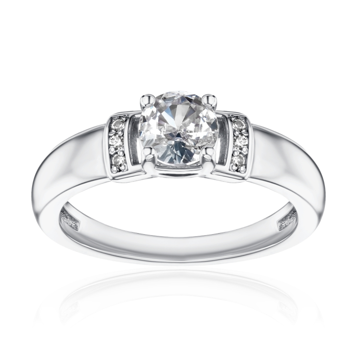 Серебряное кольцо с фианитами 00914/12/1/343