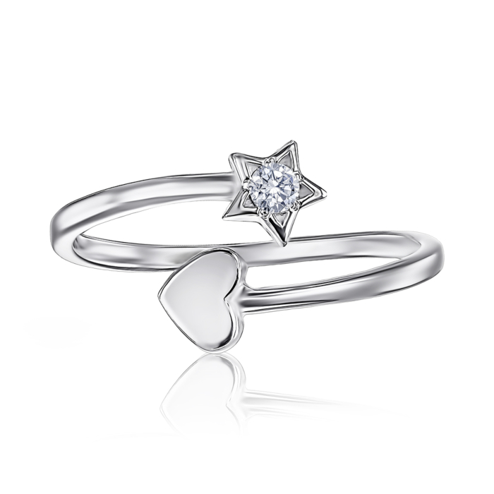 Серебряное кольцо с фианитами 00931/12/1/64