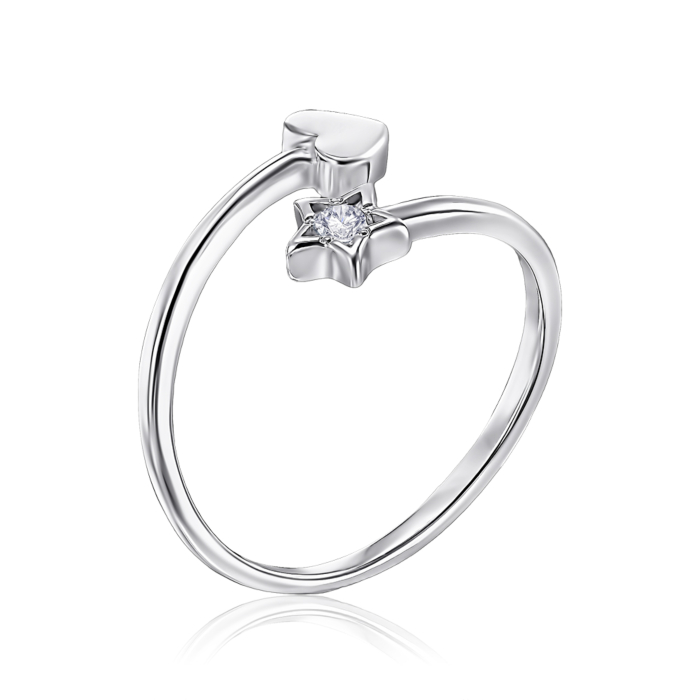 Серебряное кольцо с фианитами 00931/12/1/64