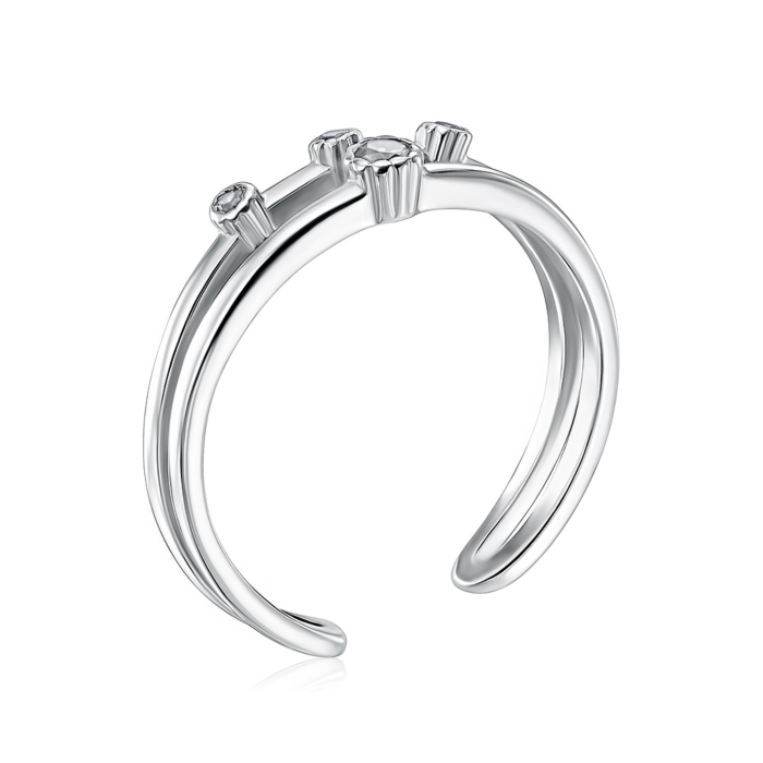 Срібна каблучка з фіанітами 00933/12/1/293
