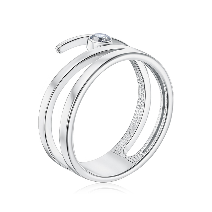 Срібна каблучка з фіанітом 00945/12/1/28