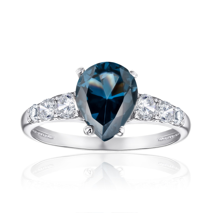 Серебряное кольцо с топазом и фианитами. Артикул 00946/12/1/21304