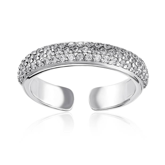 Срібна позолочена каблучка з фіанітами. Артикул 00948/12/1/42