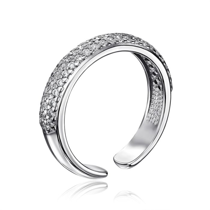 Срібна позолочена каблучка з фіанітами. Артикул 00948/12/1/42