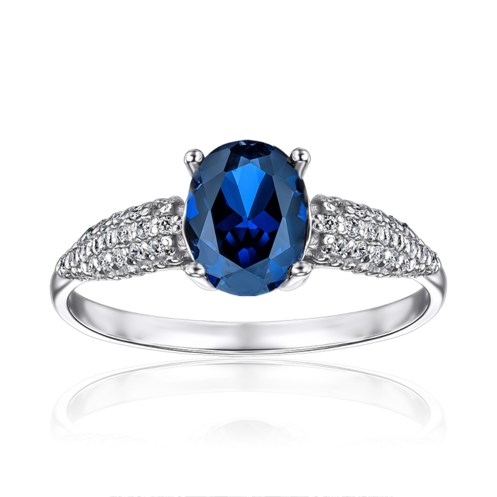 Срібна каблучка з сапфіром. Артикул 00951/12/1/2214