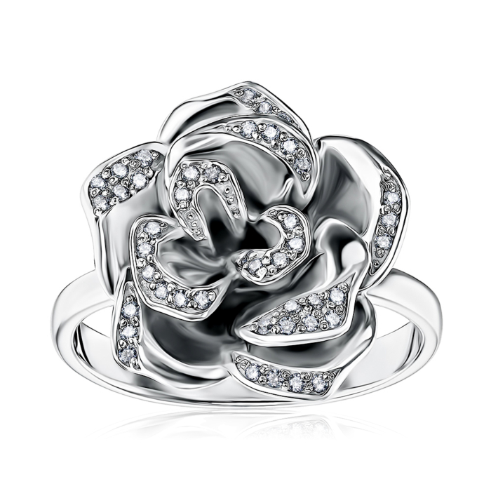 Срібна каблучка з фіанітами 00954/12/1/42