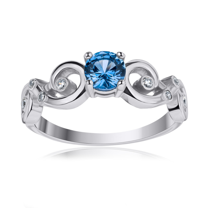 Срібна каблучка зі шпінеллю та фіанітами 00955/12/1/3083