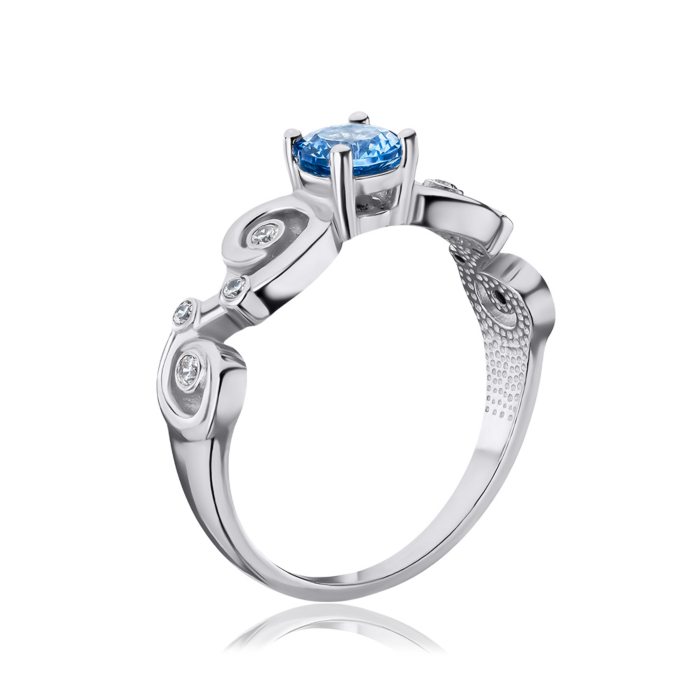 Срібна каблучка зі шпінеллю та фіанітами 00955/12/1/3083