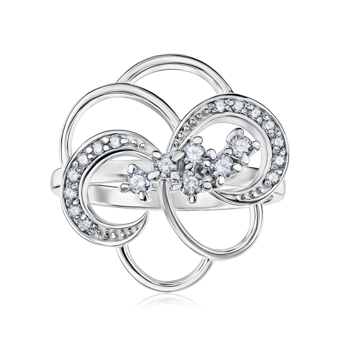 Срібна каблучка з фіанітами 00971/12/1/161