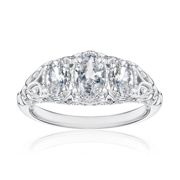 Срібна каблучка з фіанітами 00972/12/1/2337