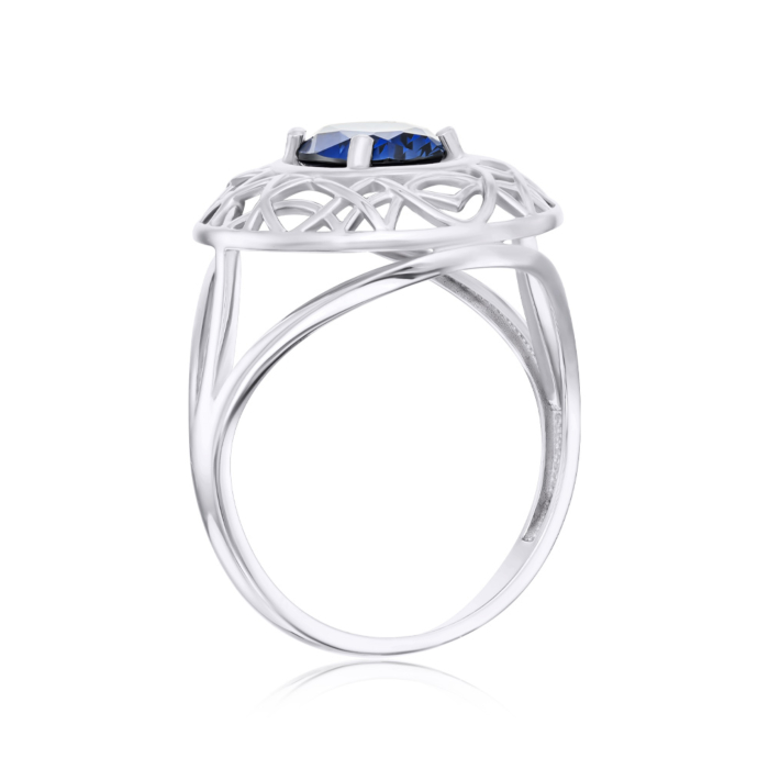Серебряное кольцо с сапфиром. Артикул 00973/12/1/3084