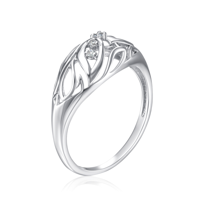 Срібна каблучка з фіанітами 00977/12/1/13