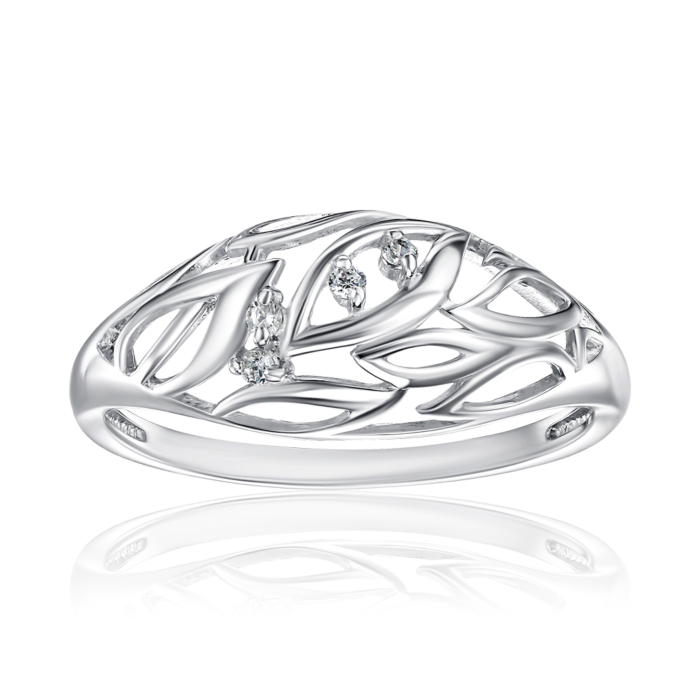 Срібна каблучка з фіанітами 00977/12/1/13