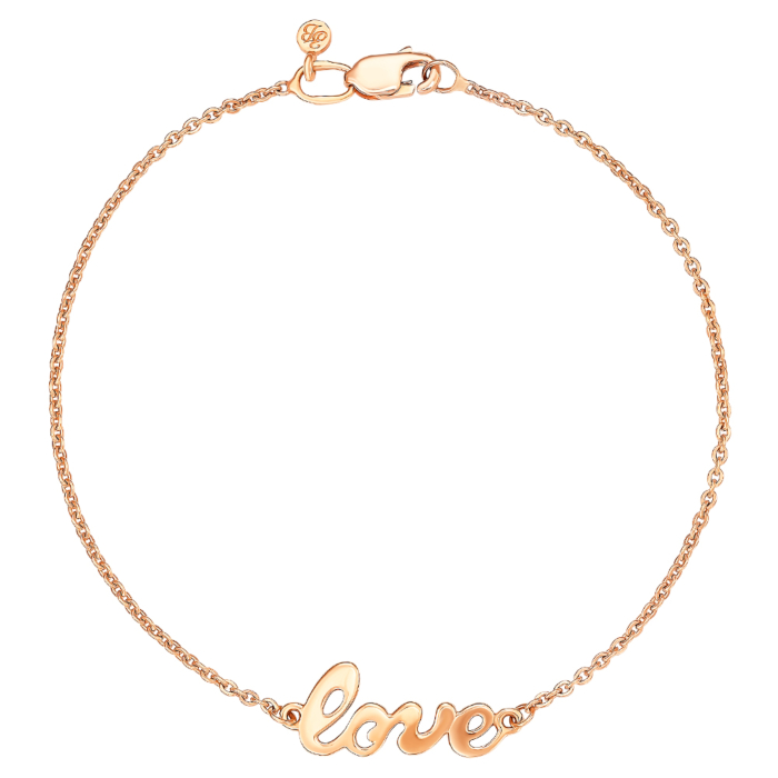 Золотой браслет «Love» без вставки. Артикул 0161/77024-1/01/0