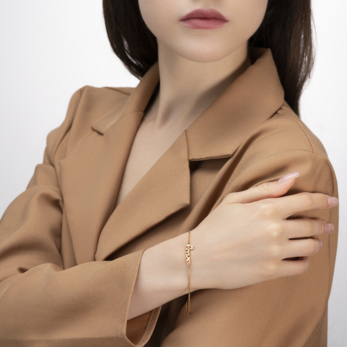 Золотой браслет «Love» без вставки. Артикул 0161/77024-1/01/0