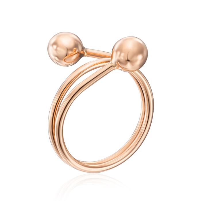 Фалангова золота каблучка з кульками (01916/01/0)