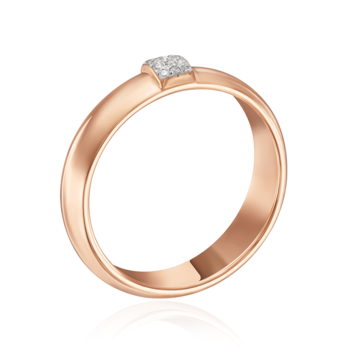 Золотое обручальное кольцо с фианитами. Артикул 01918-1/01/1/42