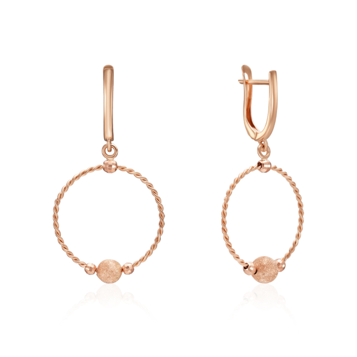 Золоті сережки-підвіски. Артикул 02405-2/01/2