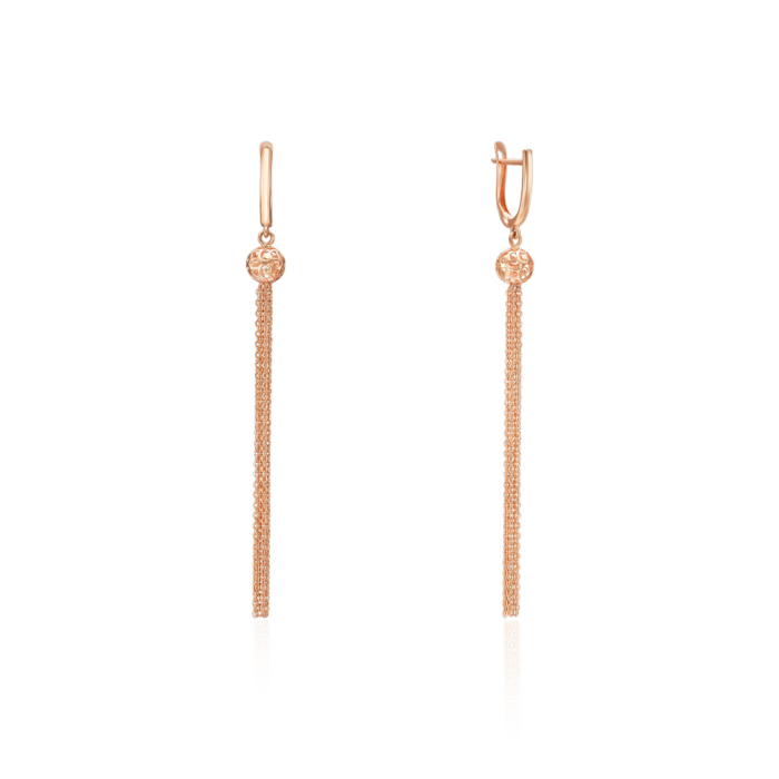 Золотые серьги-подвески. Артикул 02406/01/0