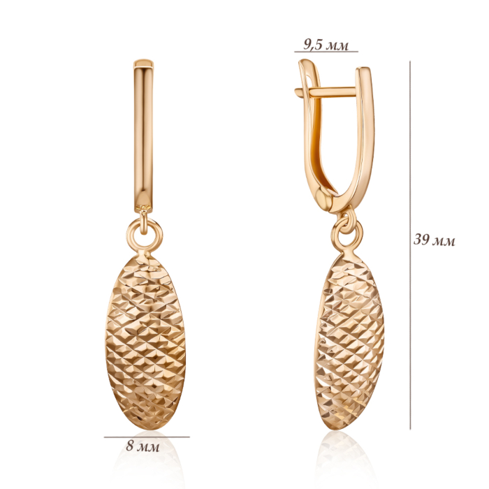 Золотые серьги без вставки 02408-1/01/2