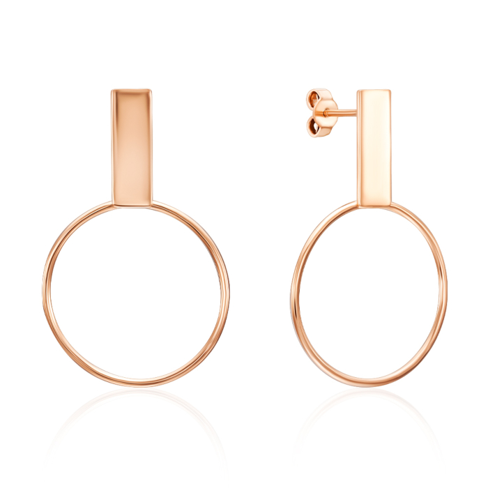 Золоті сережки без вставки. Артикул 02410-1/01/0