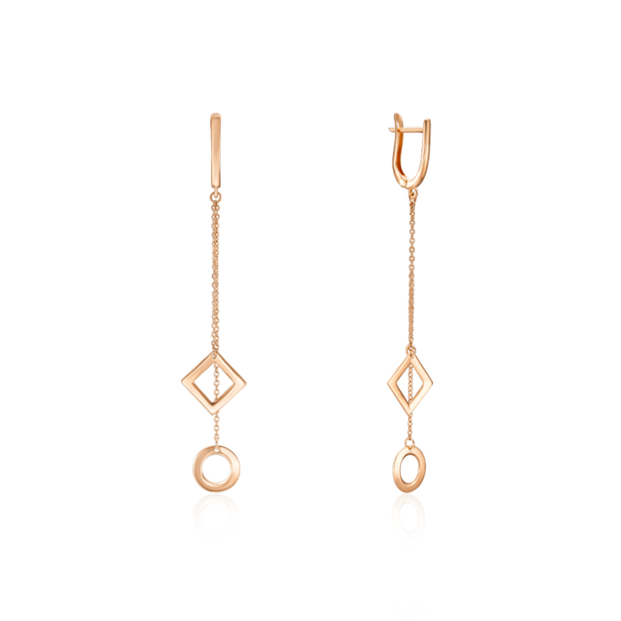 Золотые серьги-подвески. Артикул 02416/01/0