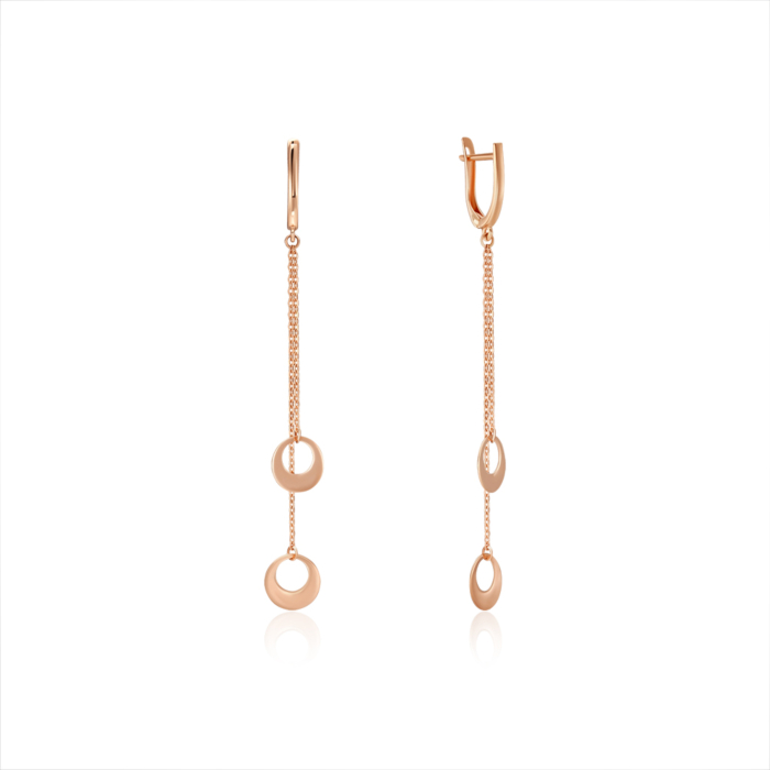 Золотые серьги-подвески. Артикул 02430/01/0