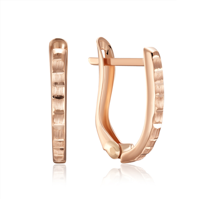 Золотые серьги без вставки. Артикул 02435-15/01/2