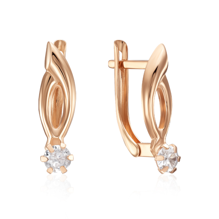 Золоті сережки з фіанітом. Артикул 02437/01/0/53