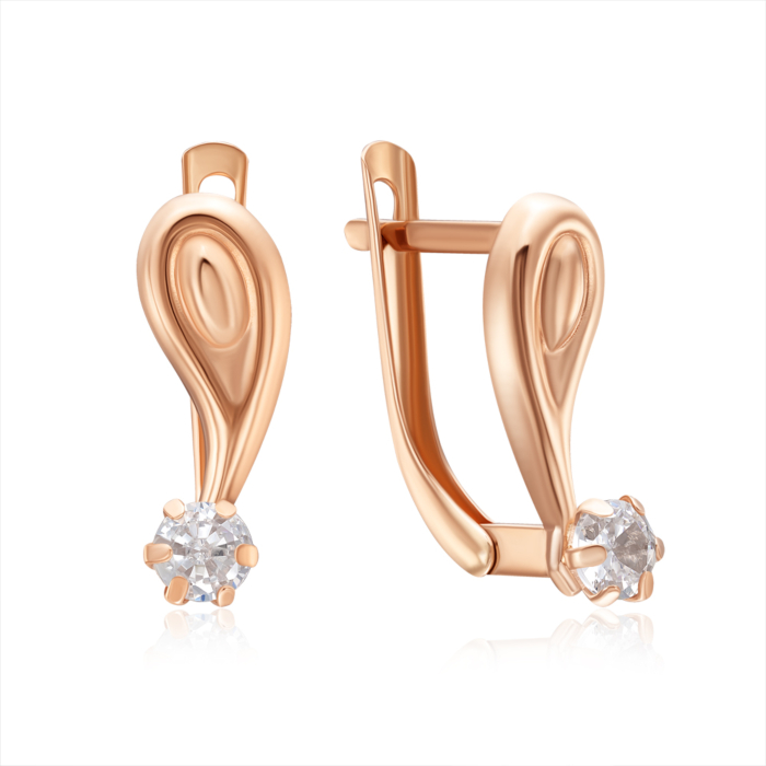 Золоті сережки з фіанітом. Артикул 02440/01/0/53