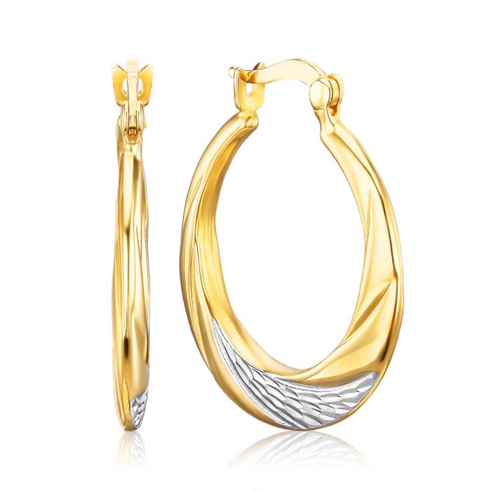 Сережки-конго в жовтому золоті без вставки 02453/03/3