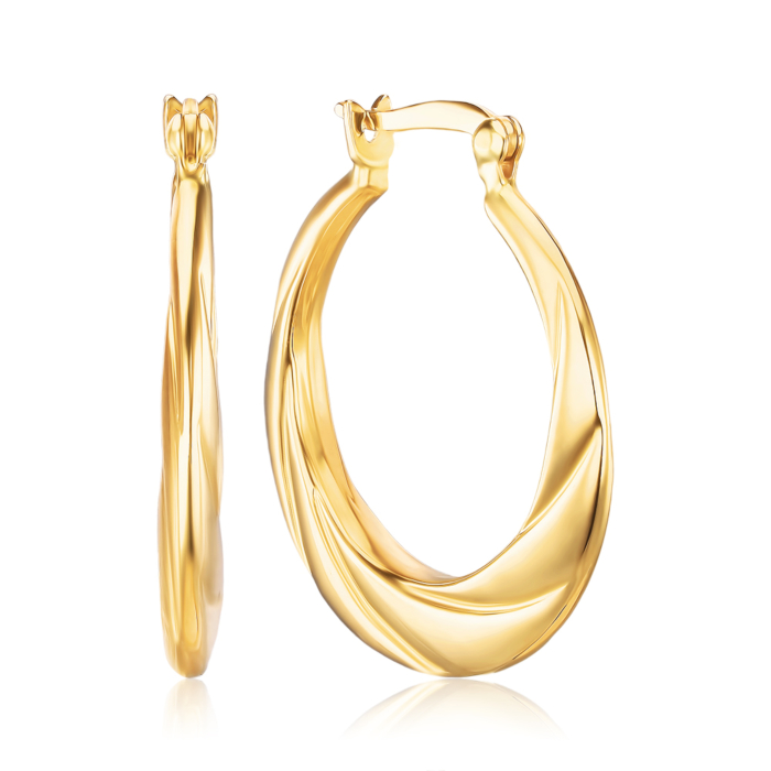 Золоті сережки-конго без вставки. Артикул 02454/03/0