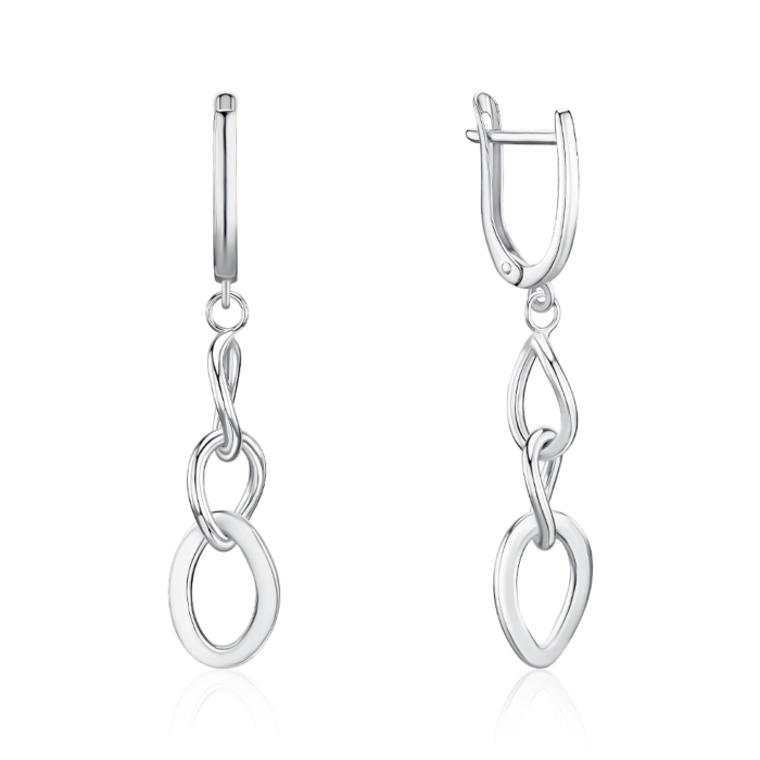 Серебряные серьги без вставки. Артикул 02494/12/1