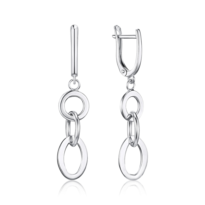 Срібні сережки без вставки 02495/12/1