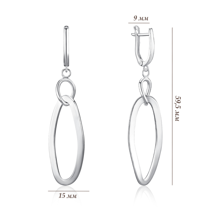 Серебряные серьги. Артикул 02498/12/1