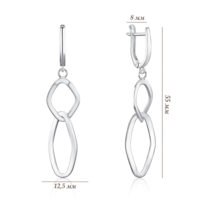 Серебряные серьги. Артикул 02500/12/1