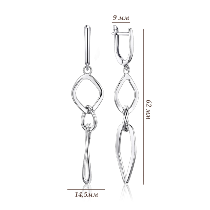Срібні сережки без вставки 02501/12/1
