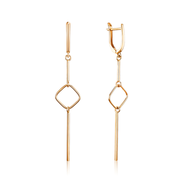 Золотые серьги-подвески без вставки 02511/01/0