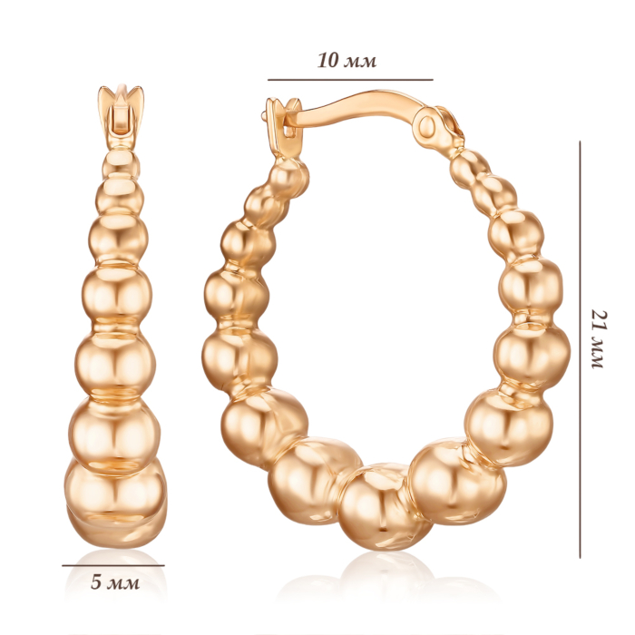 Золотые серьги-конго без вставки 02540/01/0