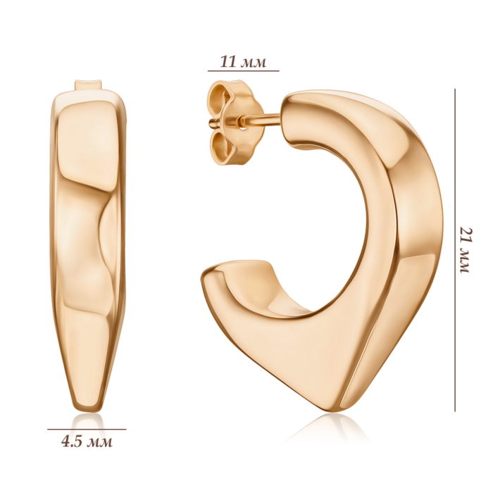 Золотые серьги-пуссеты без вставки 02542/01/0
