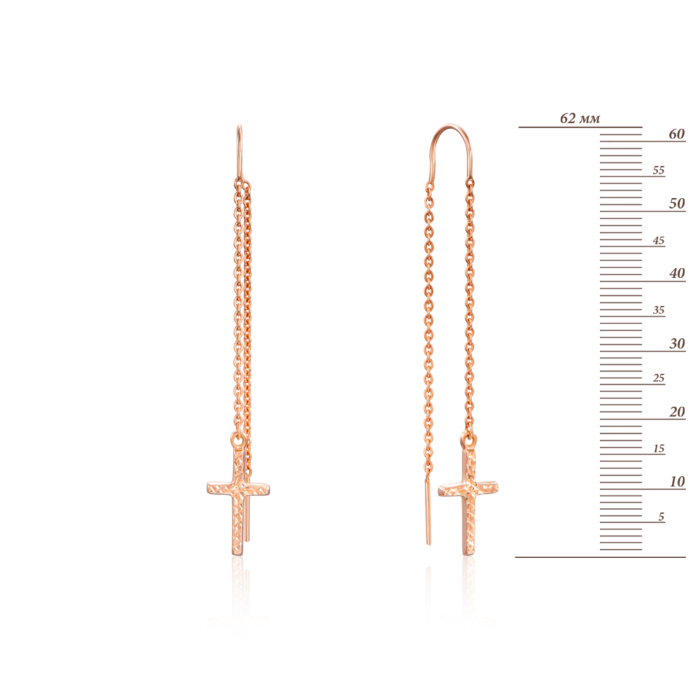 Золотые серьги-протяжки. Артикул 02605/01/2