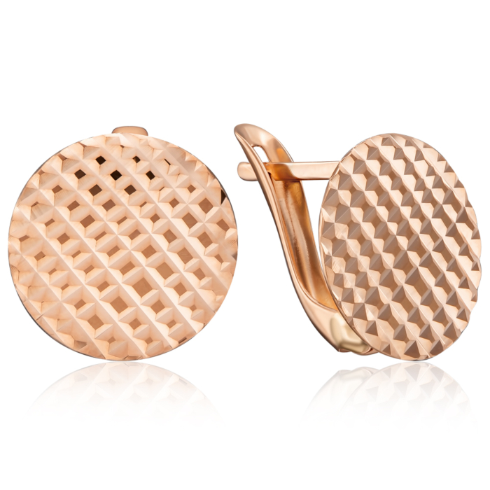 Золотые серьги с алмазной гранью. Артикул 02721-1/01/2